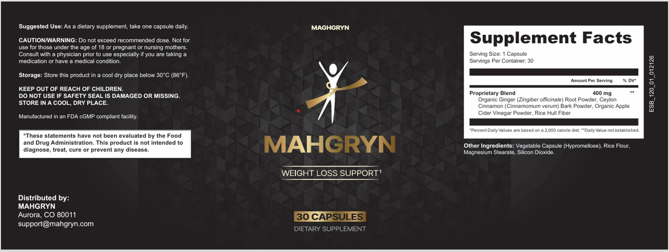 Mahgryn product label